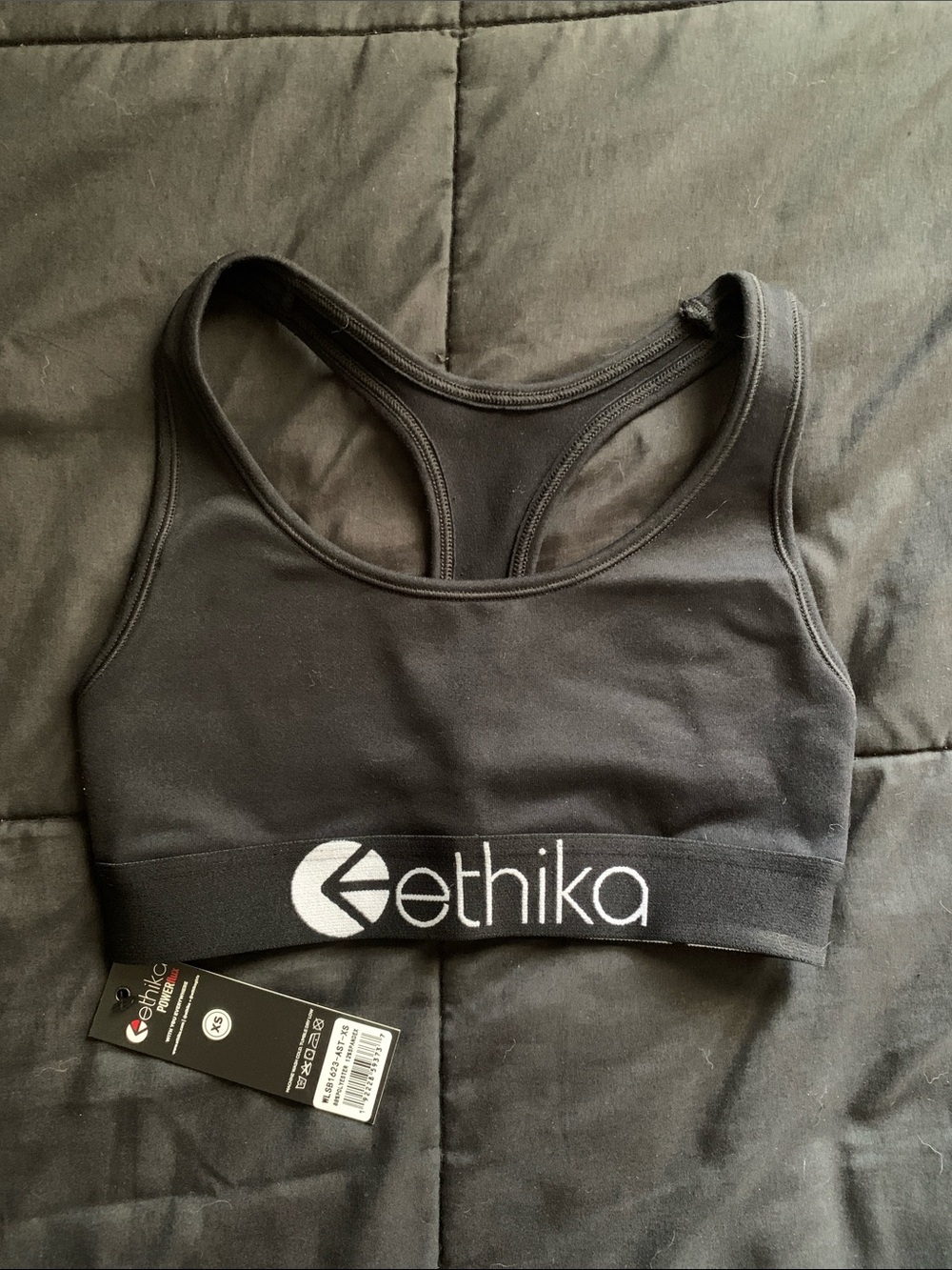 ETHIKA XS BLACK SPORTS BRA
